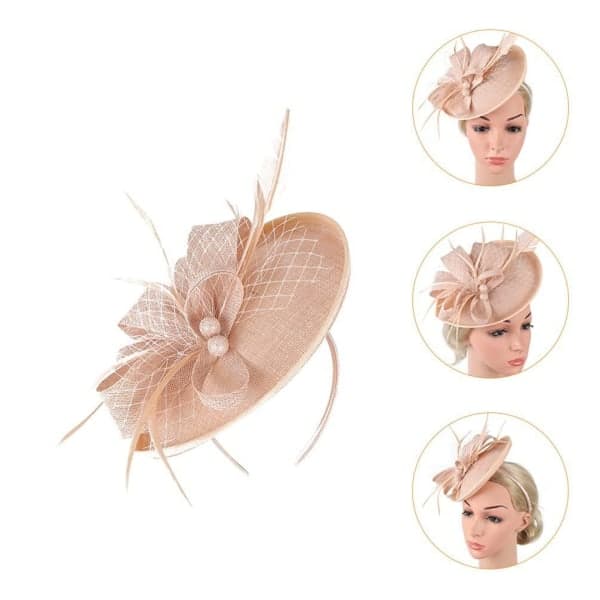 IC NOE Hatthuvud med Flower Net Hair Hoe, Cocktail Tee Cl