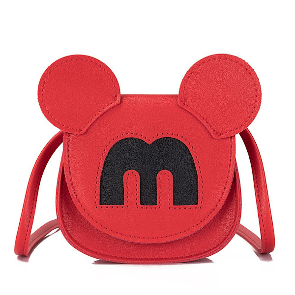Museører Sløjfe Crossbody Taske, PU Materiale Enkelt Skuldertaske, Velegnet til Børn Piger Småbørn M powder 12*5*13cm