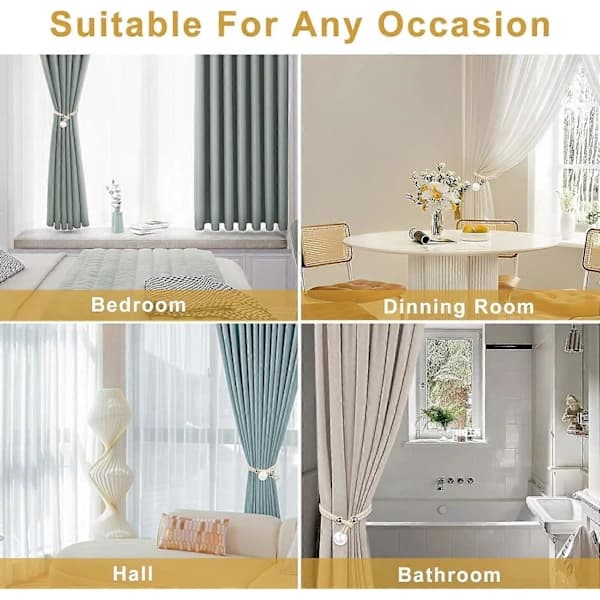 Beaded Curtain Tiebacks, 1-Pack, Adjustable to Enhance Home and Office Decor
