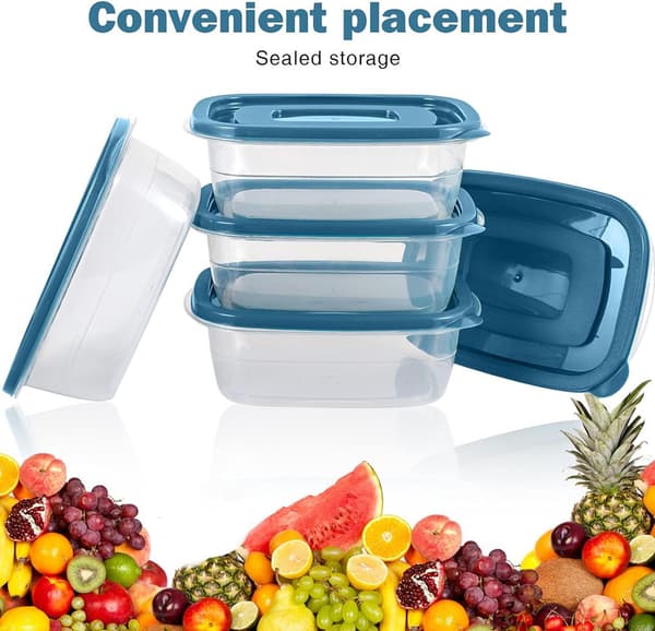 Rektangulära plastmatlådor, set med 5 st, förvaring av mat, behållare, matförvaring