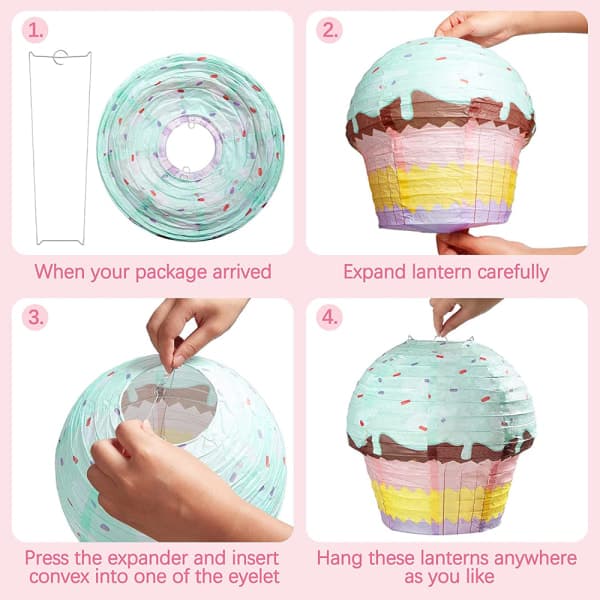 IC 3D muffinspapperslyktor, semesterdekorationer 3 st