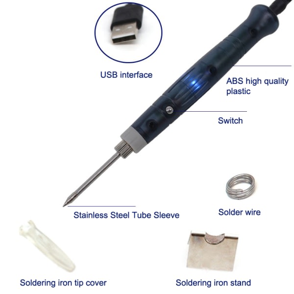 IC USB driven elektrisk lödkolv Verktygssats Uppvärmning Löd Pe