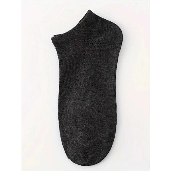 5 Pairs Black White Grey Solid Thin Short Socks, Simple Versatile Casual Invisible Socks White One-size White one-size