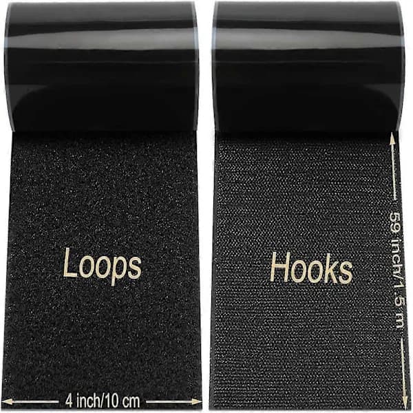 Sofapute Gripertape Selvklebende Borrelåsstrimler Antiskli for Sofaputer og Møbler Svart 10cm x 1.5m
