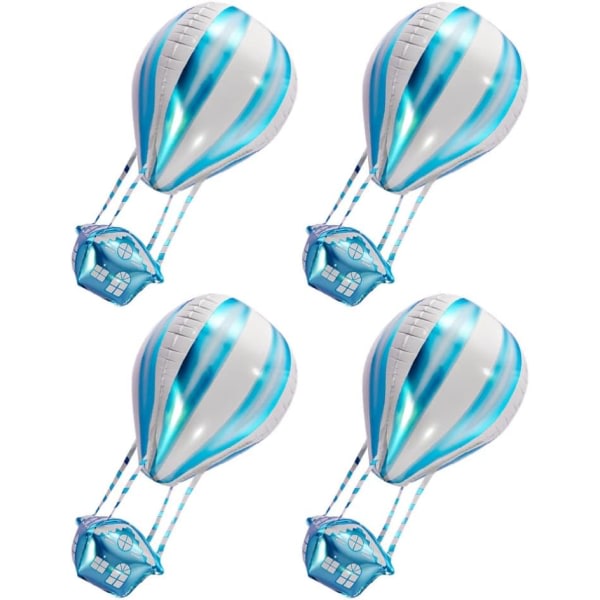 IC 4 st varmluftsfolieballonger varmluftsballongformade mylar aluminium mylar filmballonger 4D festballonger for baby shower bröllop blå