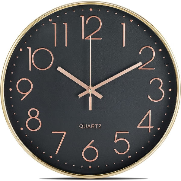 IC Tyst Silent Quartz Analog Veggklokke - 30Cm - Ingen Tikking