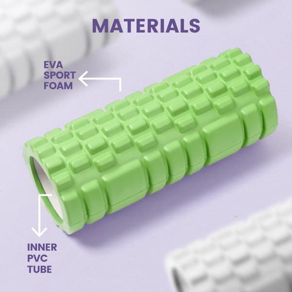 Foamroller för djupvävnadsmassage, 3D Trigger Point-återhämtningsrulle för yoga, pilates, rygg- och benavlastning, grön