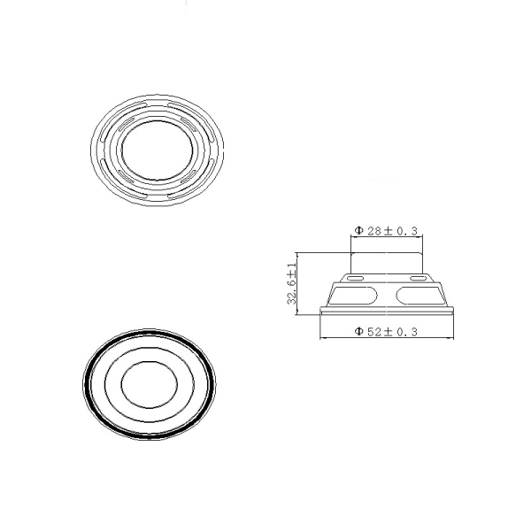IC 52 mm 2 tums mellan- och högfrekvent fullfrekvenshögtalare 4