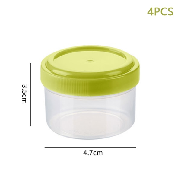 IC 4-pack Mini Plast Såsburkar Kryddburkar Salladsdressing Grön Rund