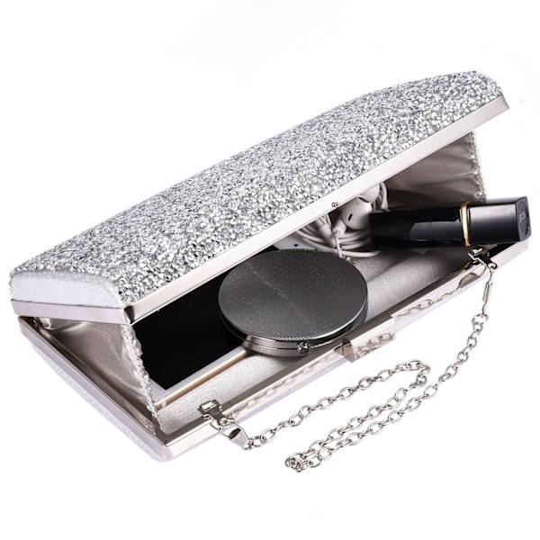 Glittrande Kuvertväska - Silver Silver Silver