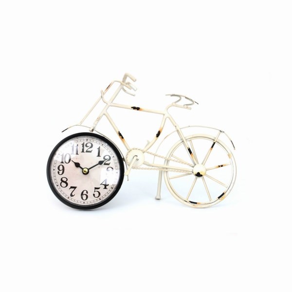 IC Väggklocka för hemmet, sovrum, tyst klocka, personlighetsklocka, vit cykel, 27,5 * 5 * 20cm