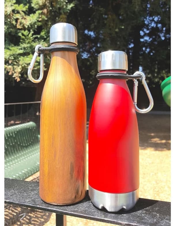 6-pack silikonring för vattenflaskor med silverfärgad karbinhake, passar 350–750 ml cola-formade flaskor för resor, vandring och camping