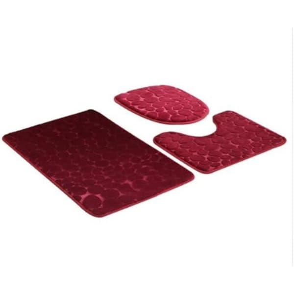 IC Sæt med 3 Halkfrie Bademåtter Andende Bademåtter af Memory Foam Behagelig Blød Vandabsorberende Toiletkæde Absorberende Badeværelse