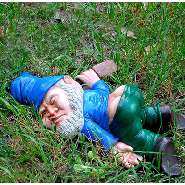 2 stk. Full Drunkard Dverg Hagedekorasjon Dekorasjon Bortføring Statue Full Drunkard
