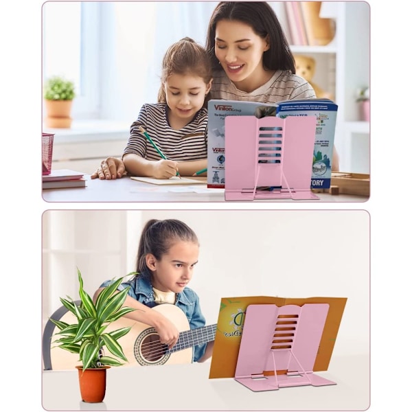 Foldbar og justerbar metal bogreol bogkasse iPad, tablet, opskrift, skrivebord