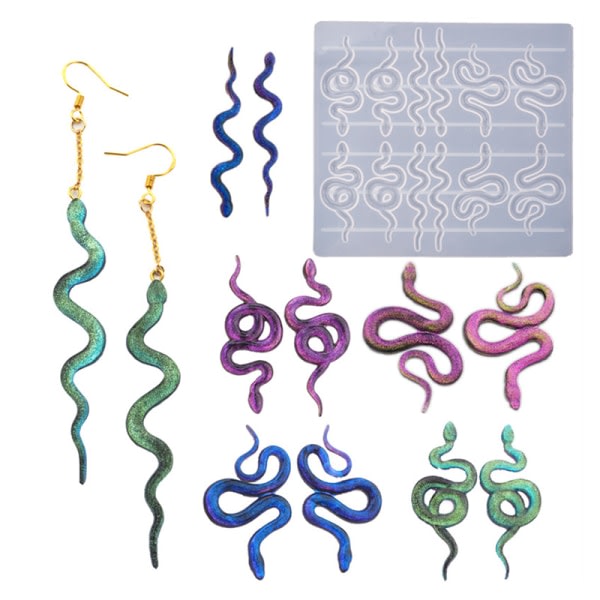 IC Wave Snake Pendant Silicon Form DIY Epoxi UV Örhänge Halsband J