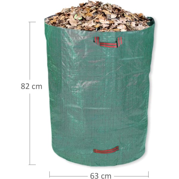 IC 5-pack trädgårdspåsar 300 liter 67 x 85 cm grön robust polypropen tyg