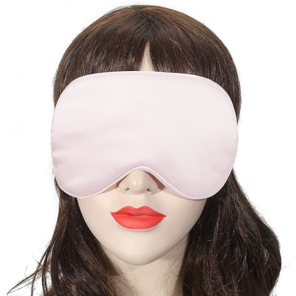 IC 4-lags Silke Satin Sovemaske med Elastisk Rem for Reiser