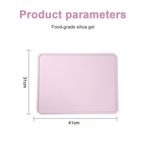 IG Silikonmatta for husdjursfoder med ophøjede kanter for at forhindre spild Lys pink