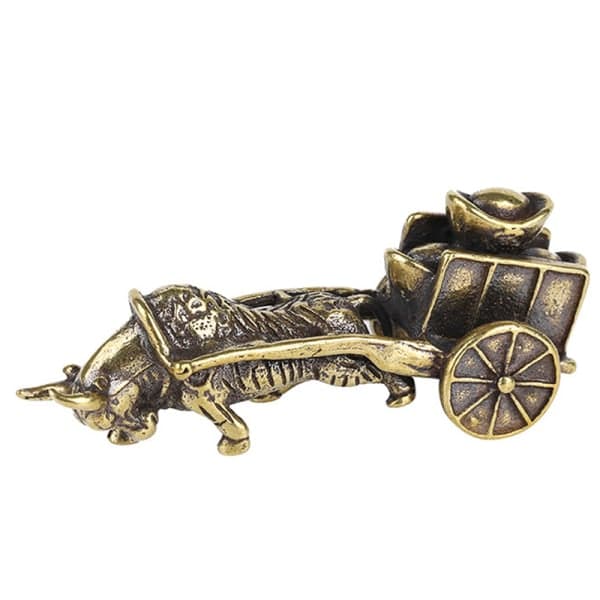 IC 1. Koppar Oxvagn Figurer Miniatyr Staty Skrivbordsdekor Ho