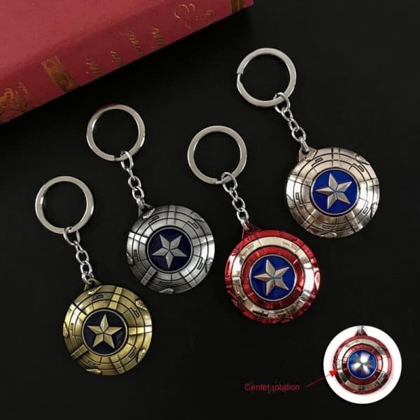 Avengers nøglering roterbar - Iron Man Shield/Guld Rød IC