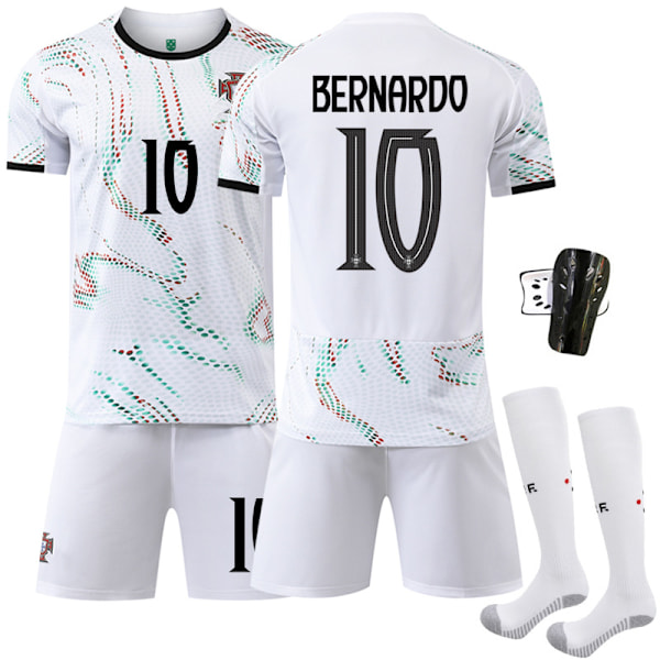 25-26 Portugal bortedrakt hvit fotballuniform sett Nr. 7 Ronaldo Nr. 10 B Silva drakt 8 B Fee 11 Phillips Portugal away number 8 #S
