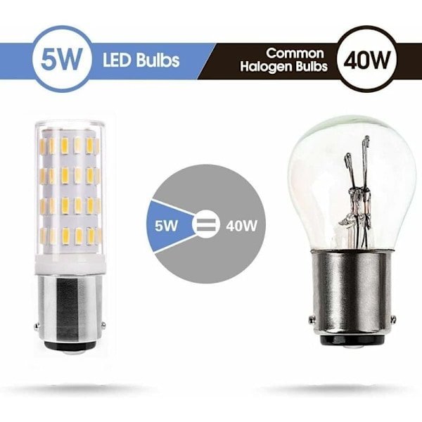 Ba15d LED Pære 5W 12V-24V, Bajonet Dobbelt Kontakt Pære, 50W Ækvivalent Varm Hvid 3000K, til Belysning Lavspændingsudstyr, Pakke med 2