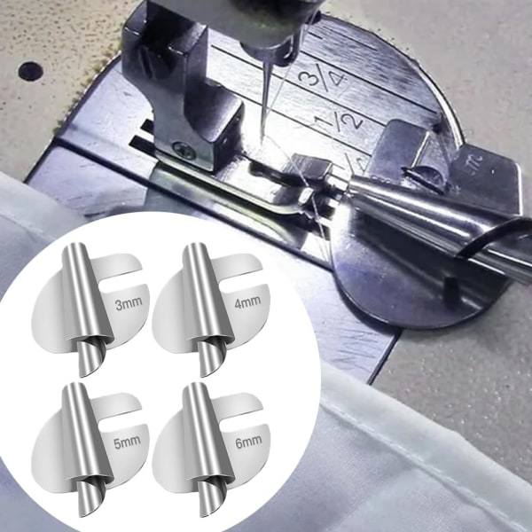 Rullfållspressarfot, pressarfot för bred fåll, pressarfot för symaskin i rostfritt stål, hem och kommersiellt bruk (4 delar, 3 mm - 6 mm) 4pcs 7 to 10mm