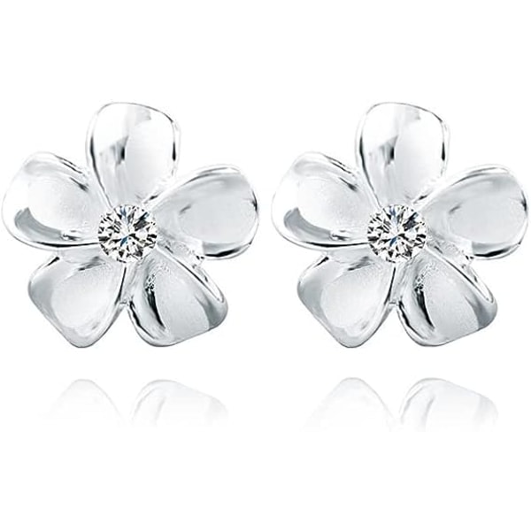IC 925 Sterling Sølv Blommeblomst ørehæng til kvinder Flickor Crystal Flower ørehæng