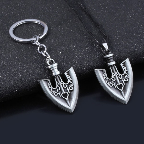 JOJO's Bizarre Adventure liten spade spade legering nyckelring bilhänge läderrep halsband 2 st IC