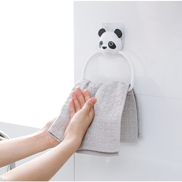 IC Creative Cartoon Køkkenvæg Gratis Stansning Sømløs Håndklæde Ring (Panda)