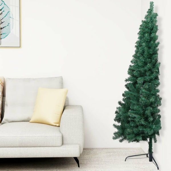 Halv konstgjord julgran med stativ Grön 180 cm PVC