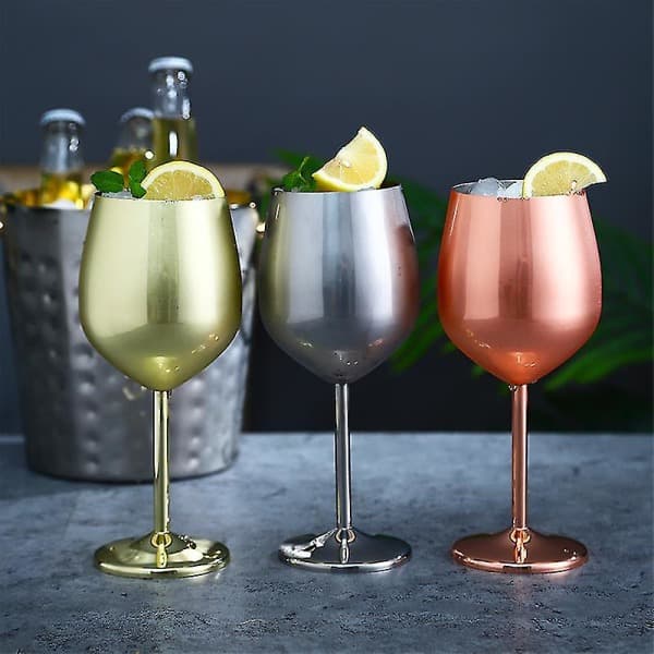 Champagnekopp i rustfritt stål Vinglass Cocktailglass Metall Vinglassbar