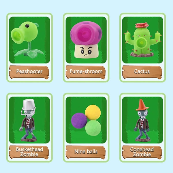5 stk. Plants vs. Zombies 2-serien legetøjsfigurer