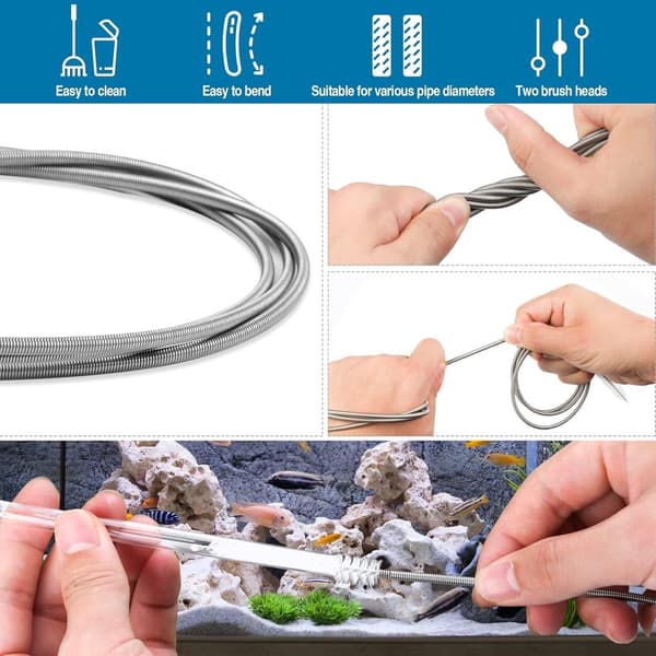 5-piece cleaning set - with - brush - Premium - pipe cleaner - Milk hose brush - Cleaning brushes - small - spaces