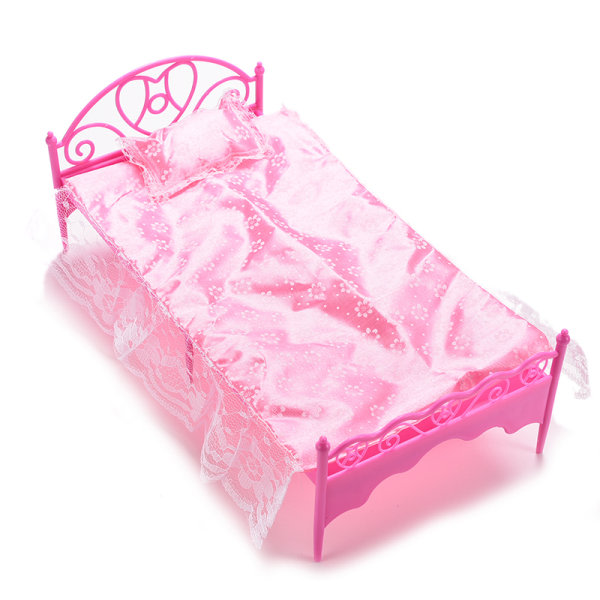IC 1 set enkelsäng för Barbie dockhusmöbler & kuddsäng