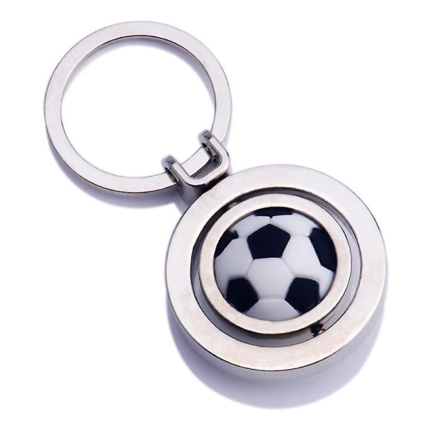 Roterande fotbollsnyckelring Metall Charm Cool väska Dekor Nyckelholder Keyfob Creative Gift Car Keyring IC