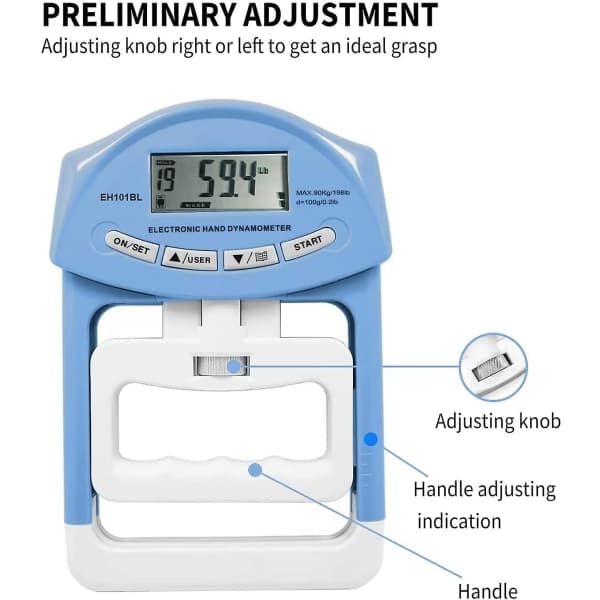 IC 200 lbs/90 kg digital greppmätare registrerar automatiskt