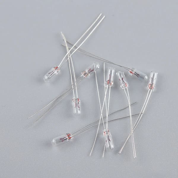 10 stk. miniature Edison glødelamper, klart glas til modelbelysning og elektronik 24V 5mm Clear 5mm: 24V