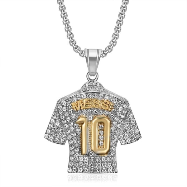 Mub- Accessories: Titanium steel football MESSI No.10 shirt pendant necklace