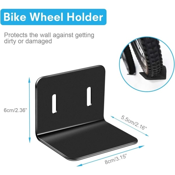 IC 3-i-1 sykkelvegglagringskrok, sykkelveggpedal krok, pedalveggfeste for elsykler, terrengsykler og bysykler (svart, en one size)