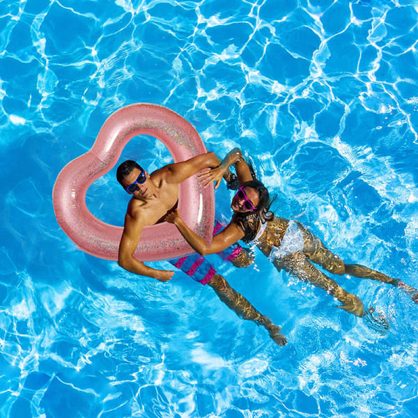 IC Oppustelige Badevinger 41 x 43 tommer Bachelorette Party Pool Floa Hvid 1 stk