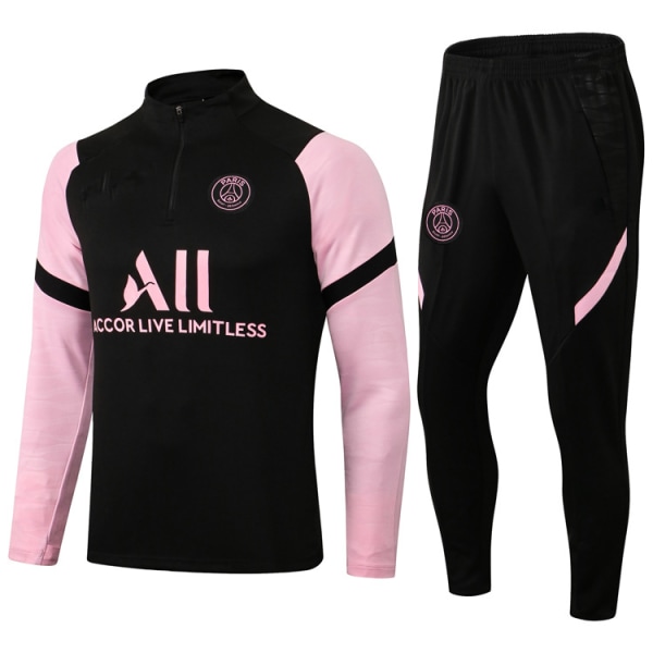 Paris, Atletico Madrid, Inter Milan, Liverpool, Marseille Brasil Langærmet skjorte, treningsdress for voksne og barn, sett Hvit og rosa White and pink XL