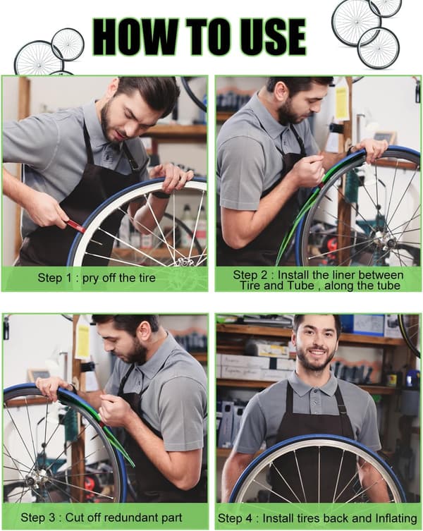 2-delad punkteringssäker cykeltejp - 2300 x 38 mm - PU - innerslang