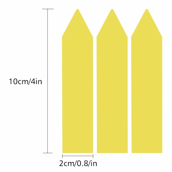 Kasvikyltit / Kasvimerkit helppoon kasvien tunnistamiseen - 100 kpl keltainen Gul 10x2 cm