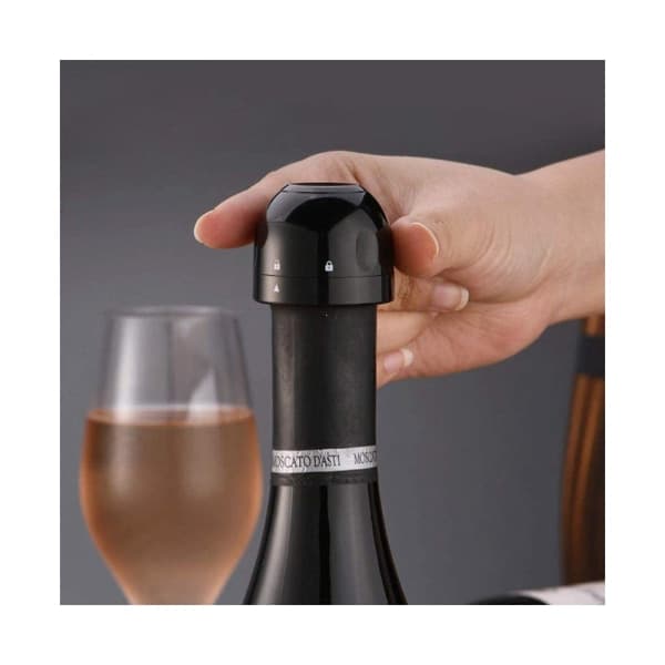 Set med 4 champagneflaskepropper, roterende silikonvinflaskepropp