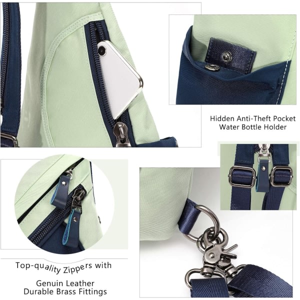 IC Nylon Sling Bag - Liten Crossbody Ryggsäck Skulder Casual Daypack Multipurpose ryggsäck for män kvinnor