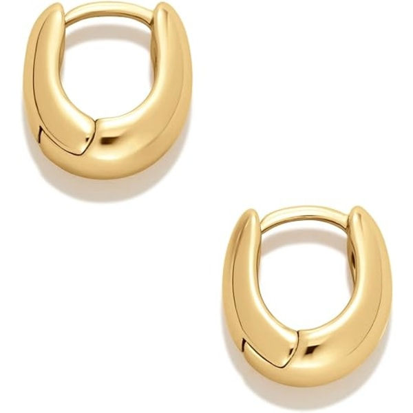 IC 4K Guld eller Sterling Sølvbelagt Tåreformet Huggie Hoop 12 mm