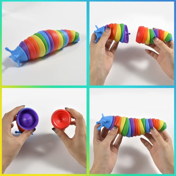 IC 3D-tryckt ledad snigel leksak Rolig flexibel snigel Stimleksak