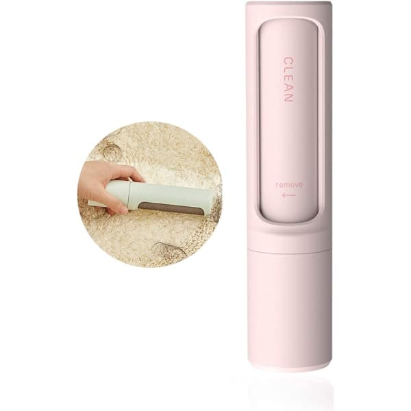 IC Pet fnugbørste, multifunktionel bærbar selvrensende fnug Pink
